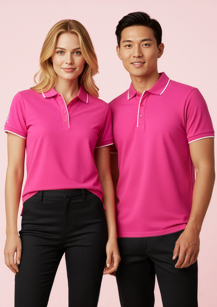 Womens Pink Short Sleeve Polo