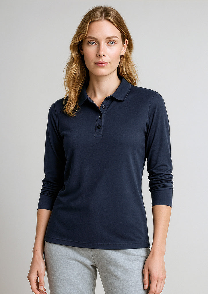 Womens Action Long Sleeve Polo