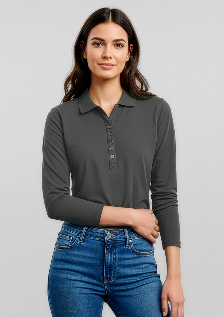 Womens Crew Long Sleeve Polo
