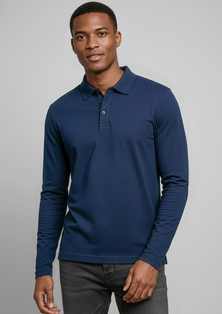 Mens Crew Long Sleeve Polo