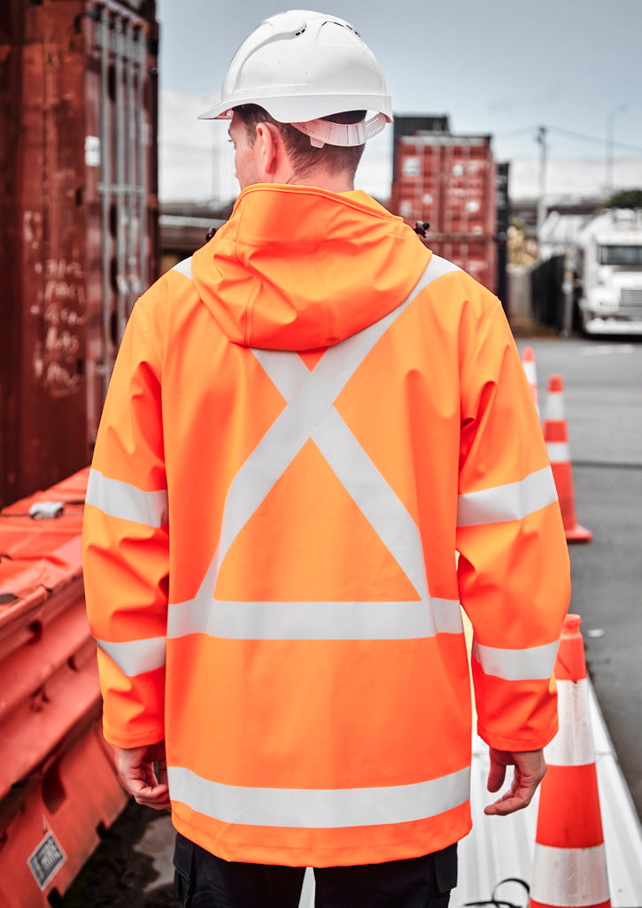 Mens Hi Vis X Back Heavy Duty Waterproof Jacket