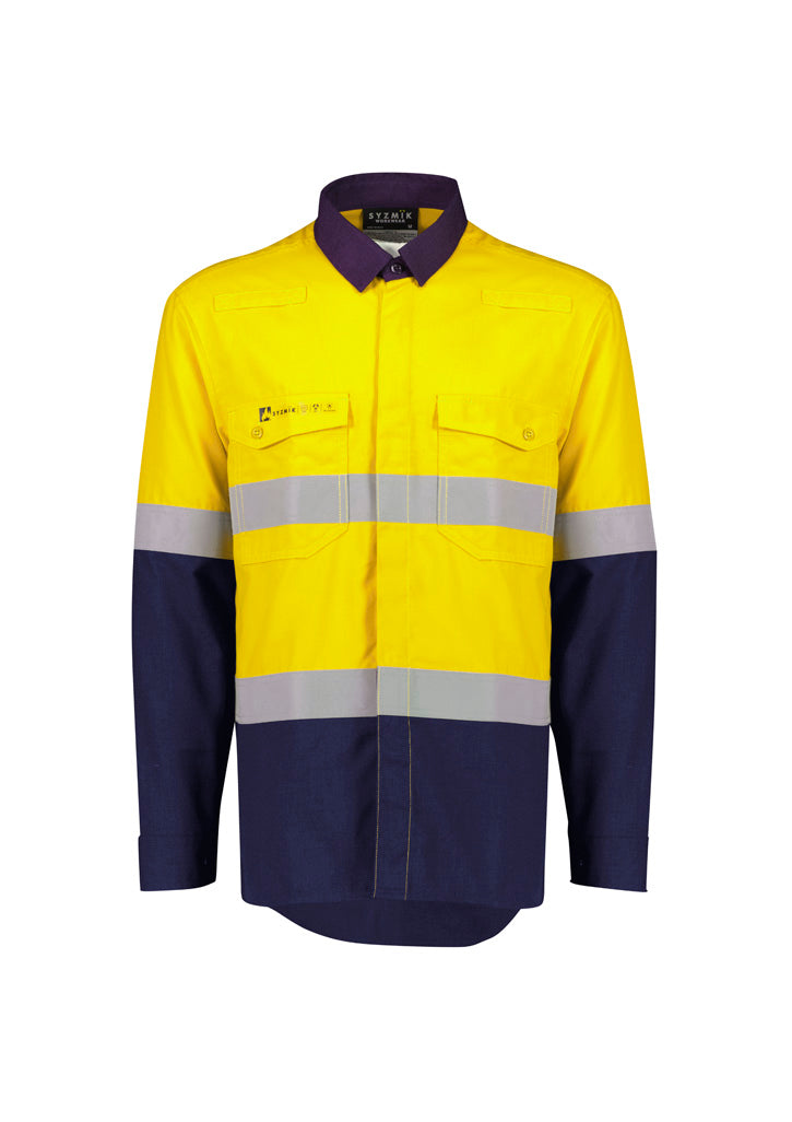 Mens Orange Flame Lightweight Ripstop Shirt - Hoop Taped